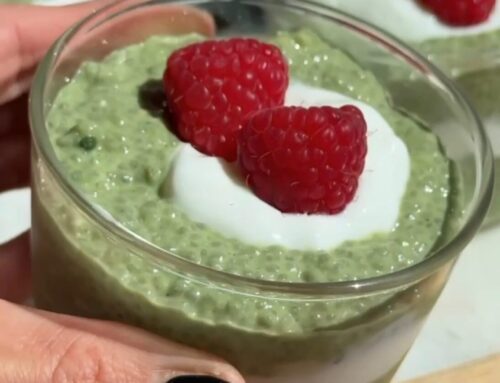 Matcha chia seed pudding