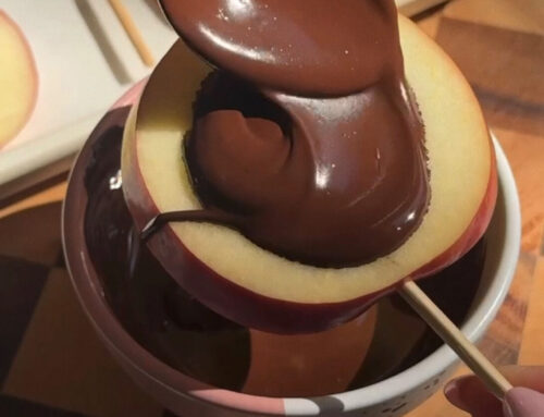 Chocolate covered apple slices