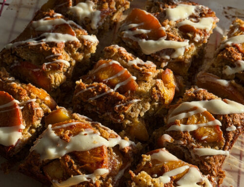 Healthy peach snack cake