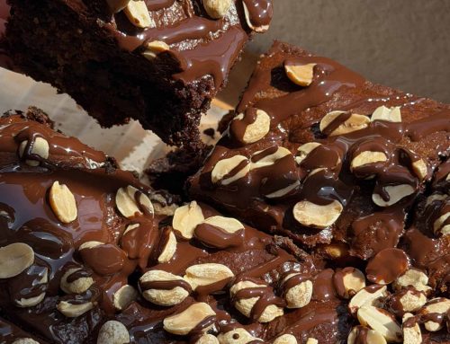 Fudgy salted peanut brownies, gluten-free & dairy-free